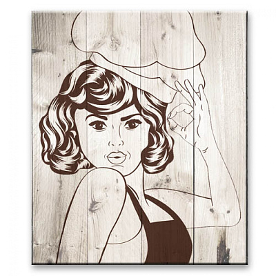 Картины Pop-art - 03 Девушка повар, Pop-art, Creative Wood