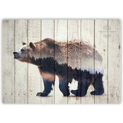 Картины ZOO - 38 Медведь двойная экспозиция, ZOO, Creative Wood Картины ZOO - 38 Медведь двойная экспозиция, ZOO, Creative Wood